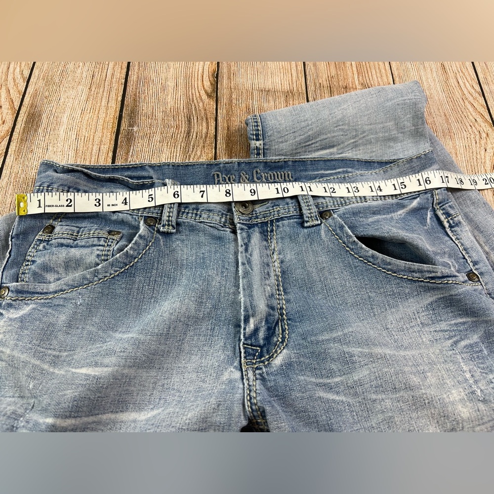 Mens Axe & Crown Slim Boot Denim Jeans Light Wash Size 32x34 - Picture 3 of 9